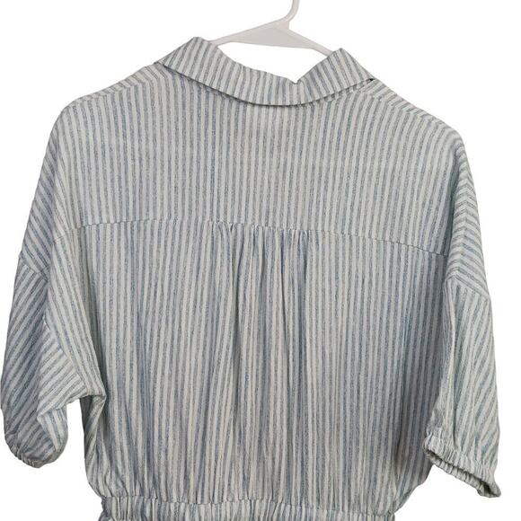 NWT Allie Rose Romper Blue and White Striped Size S - Picture 9 of 9